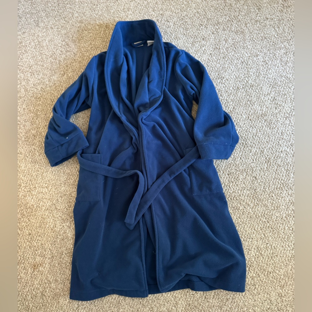 L.L. Bean Navy Blue Kids Bathrobe